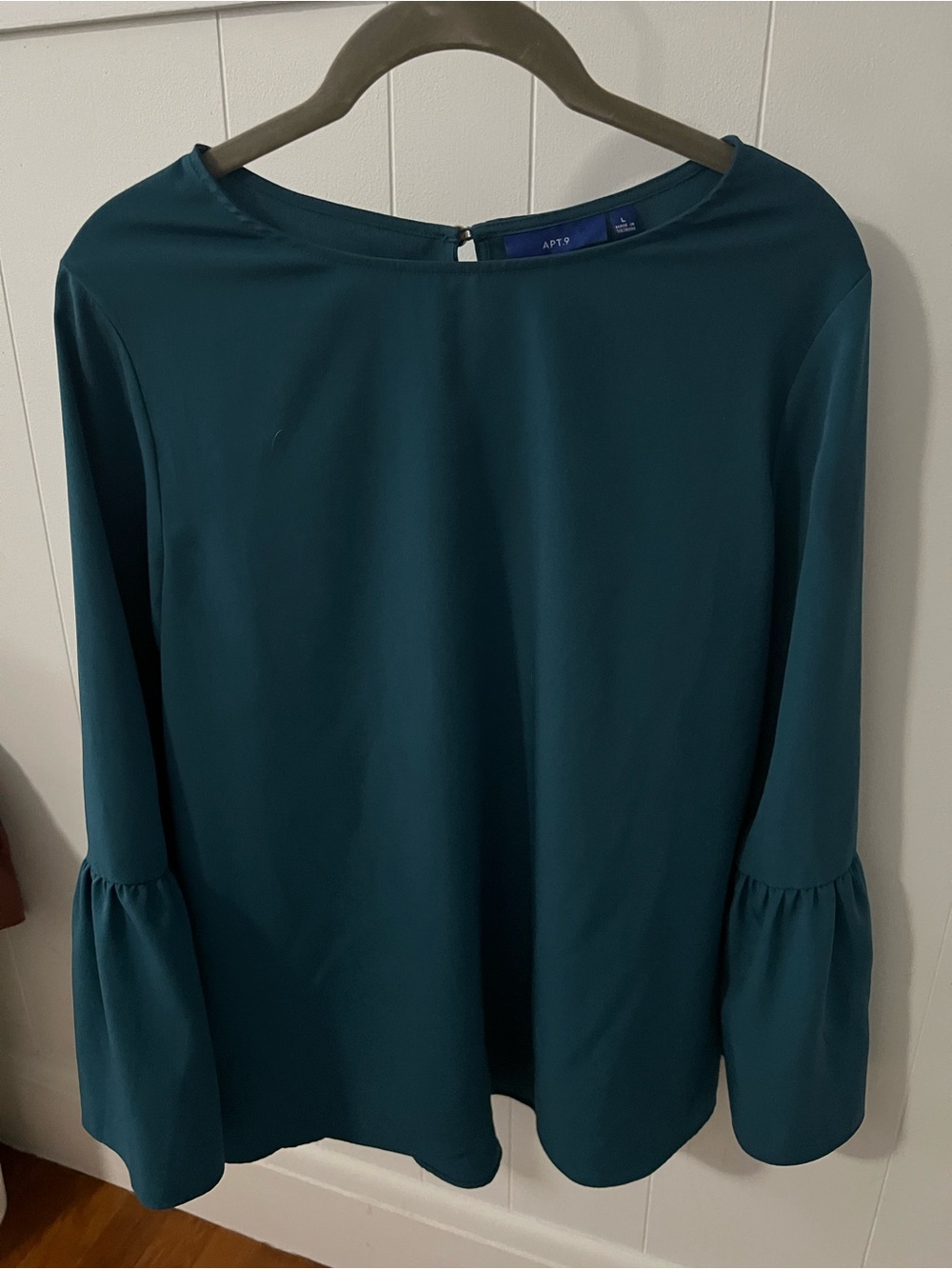 Apt. 9 Deep Teal Bell Sleeve Blouse